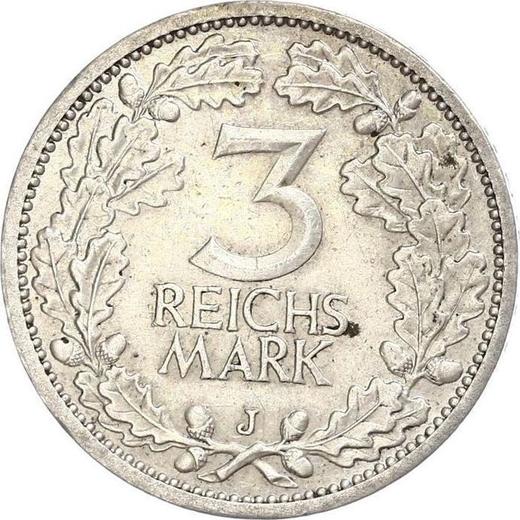 Реверс монеты - 3 рейхсмарки 1932 года J - цена серебряной монеты - Германия, Bеймарская республика