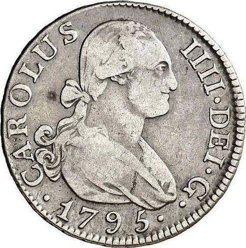 Obverse 2 Reales 1795 M MF - Silver Coin Value - Spain, Charles IV