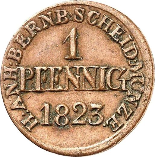 Reverso 1 Pfennig 1823 - valor de la moneda  - Anhalt-Bernburg, Alexis Federico Cristián