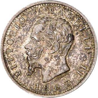 Аверс монеты - Пробные 20 копеек 1863 года "VITTORIO EMANUELE II" - цена серебряной монеты - Россия, Александр II