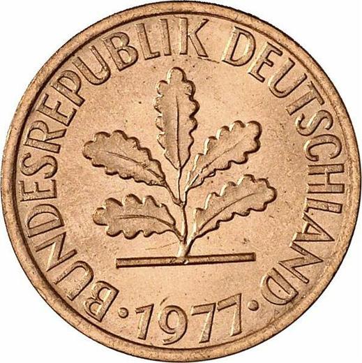 Reverso 1 Pfennig 1977 G - valor de la moneda  - Alemania, RFA