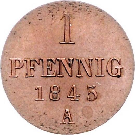 Реверс монеты - 1 пфенниг 1845 года A "Тип 1837-1846" - цена  монеты - Ганновер, Эрнст Август