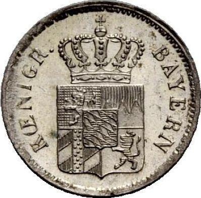 Awers monety - 1 krajcar 1842 - cena srebrnej monety - Bawaria, Ludwik I