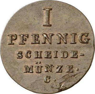 Реверс монеты - 1 пфенниг 1828 года C - цена  монеты - Ганновер, Георг IV