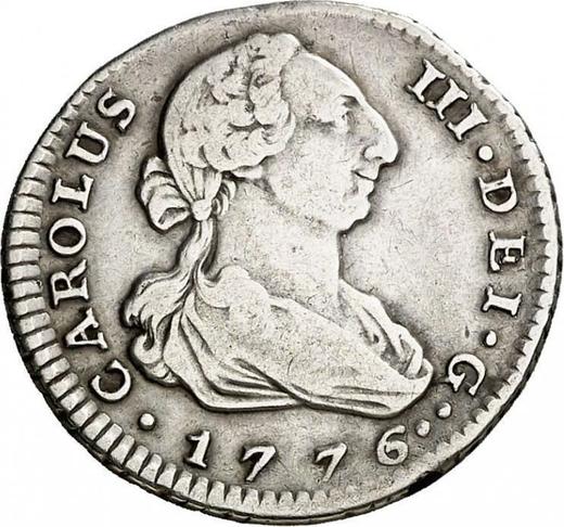 Аверс монеты - 1 реал 1776 года M PJ - цена серебряной монеты - Испания, Карл III