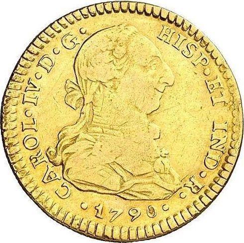 Аверс монеты - 2 эскудо 1790 года Mo FM - цена золотой монеты - Мексика, Карл IV