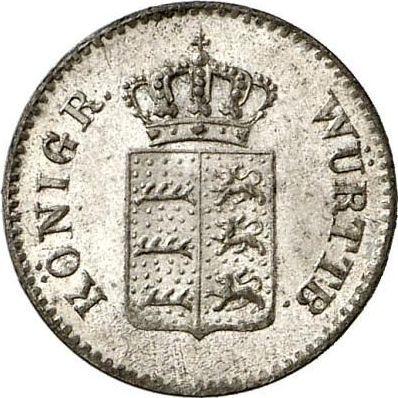 Anverso 1 Kreuzer 1845 - valor de la moneda de plata - Wurtemberg, Guillermo I de Wurtemberg 
