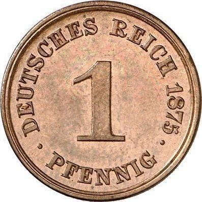 Аверс монеты - 1 пфенниг 1875 года H "Тип 1873-1889" - цена  монеты - Германия, Германская Империя