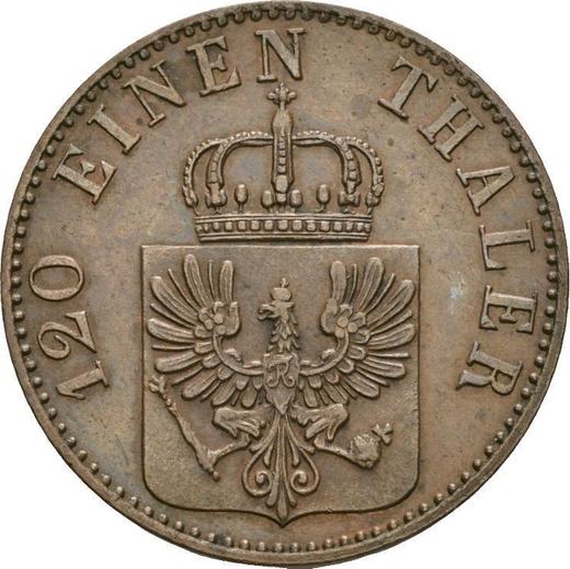 Аверс монеты - 3 пфеннига 1856 года A - цена  монеты - Пруссия, Фридрих Вильгельм IV