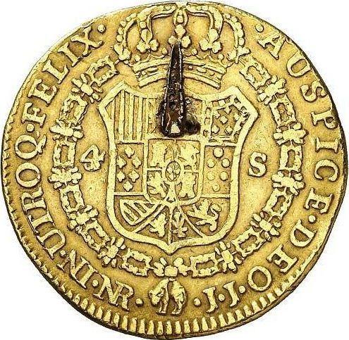 Реверс монеты - 4 эскудо 1805 года NR JJ - цена золотой монеты - Колумбия, Карл IV