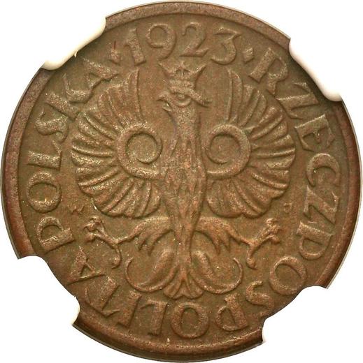 Аверс монеты - Пробные 5 грошей 1923 года WJ Бронза - цена  монеты - Польша, II Республика