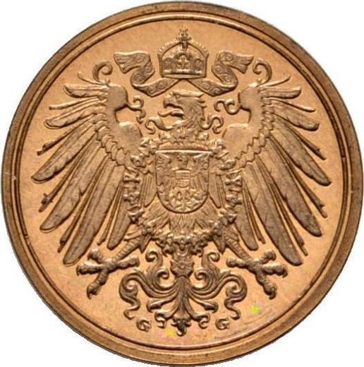 Reverso 1 Pfennig 1910 G "Tipo 1890-1916" - valor de la moneda  - Alemania, Imperio alemán