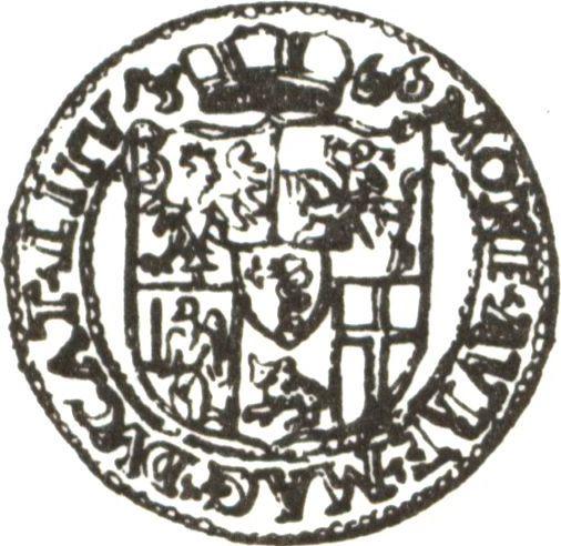 Rewers monety - Dukat 1566 "Litwa" - cena złotej monety - Polska, Zygmunt II August