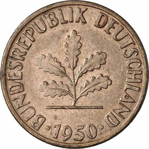Rewers monety - 1 fenig 1950 G - cena  monety - Niemcy, RFN