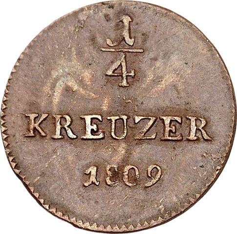 Реверс монеты - 1/4 крейцера 1809 года "Тип 1809-1816" - цена  монеты - Гессен-Дармштадт, Людвиг I