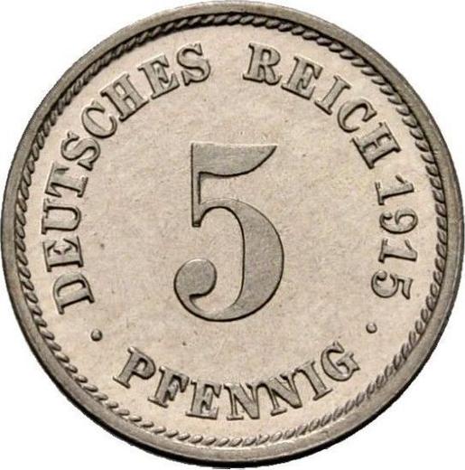 Anverso 5 Pfennige 1915 F "Tipo 1890-1915" - valor de la moneda  - Alemania, Imperio alemán