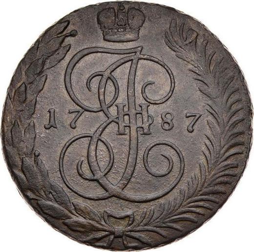 Rewers monety - 5 kopiejek 1787 ТМ "Mennica Taurydzka (Teodozja)" - cena  monety - Rosja, Katarzyna II