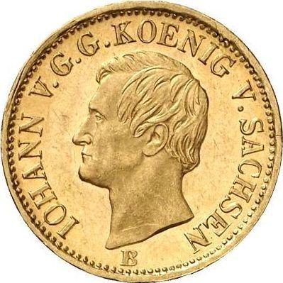 Аверс монеты - 1/2 кроны 1866 года B - цена золотой монеты - Саксония-Альбертина, Иоганн