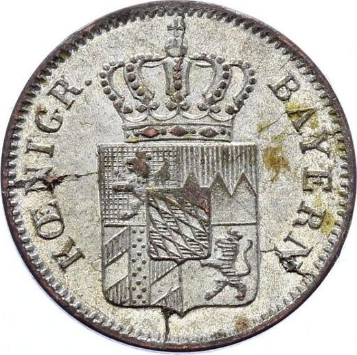 Awers monety - 1 krajcar 1848 - cena srebrnej monety - Bawaria, Ludwik I