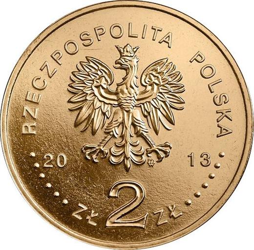 Anverso 2 eslotis 2013 MW "100 aniversario de Witold Lutosławski" - valor de la moneda  - Polonia, República moderna