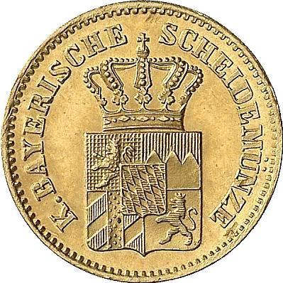 Anverso 3 kreuzers 1866 Oro - valor de la moneda de oro - Baviera, Luis II de Baviera