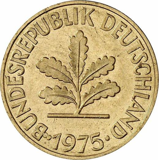 Реверс монеты - 10 пфеннигов 1975 года J - цена  монеты - Германия, ФРГ