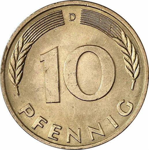 Аверс монеты - 10 пфеннигов 1981 года D - цена  монеты - Германия, ФРГ