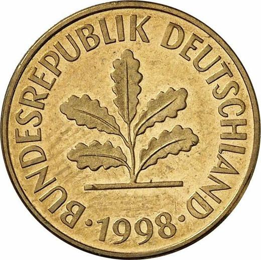 Reverso 5 Pfennige 1998 A - valor de la moneda  - Alemania, RFA