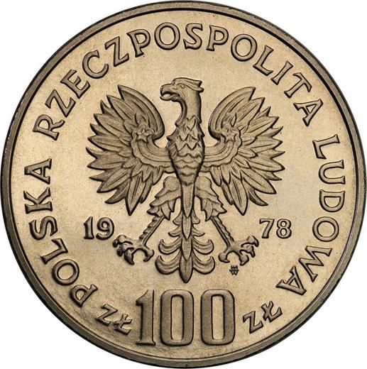 Аверс монеты - Пробные 100 злотых 1978 года MW "Лось" Никель - цена  монеты - Польша, Народная Республика