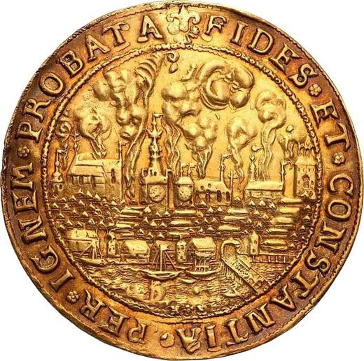 Аверс монеты - 5 дукатов 1629 года HL "Осада Торуня" - цена золотой монеты - Польша, Сигизмунд III Ваза