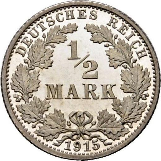Obverse 1/2 Mark 1915 G "Type 1905-1919" - Silver Coin Value - Germany, German Empire