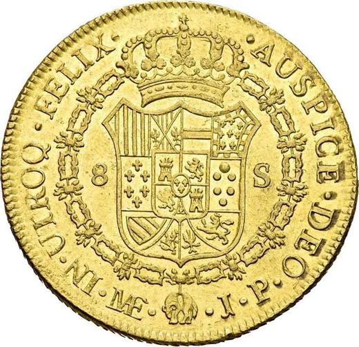 Revers 8 Escudos 1820 JP - Goldmünze Wert - Peru, Ferdinand VII