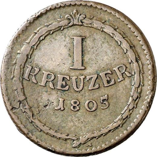 Rewers monety - 1 krajcar 1805 - cena  monety - Badenia, Karol Fryderyk