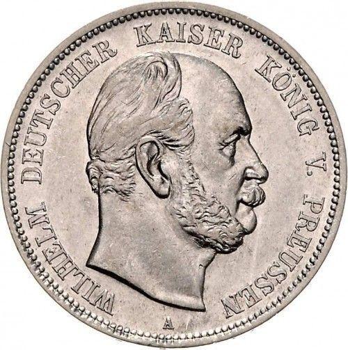 Obverse 5 Mark 1875 A "Prussia" - Silver Coin Value - Germany, German Empire