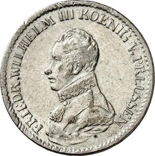 Аверс монеты - 1/6 талера 1818 года A "Тип 1816-1818" - цена серебряной монеты - Пруссия, Фридрих Вильгельм III