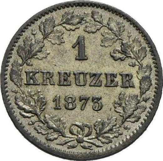Реверс монеты - 1 крейцер 1873 года - цена серебряной монеты - Вюртемберг, Карл I