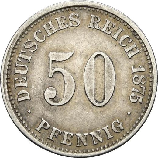 Anverso 50 Pfennige 1875 H "Tipo 1875-1877" - valor de la moneda de plata - Alemania, Imperio alemán