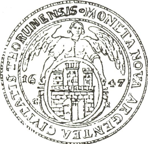 Реверс монеты - Талер 1647 года GR "Торунь" - цена серебряной монеты - Польша, Владислав IV