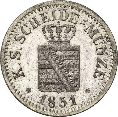 Аверс монеты - 1 новый грош 1851 года F - цена серебряной монеты - Саксония-Альбертина, Фридрих Август II