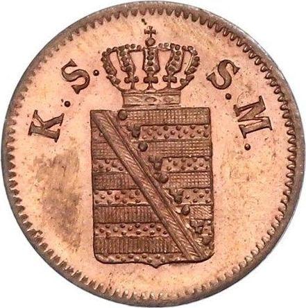 Awers monety - 1 fenig 1861 B - cena  monety - Saksonia-Albertyna, Jan