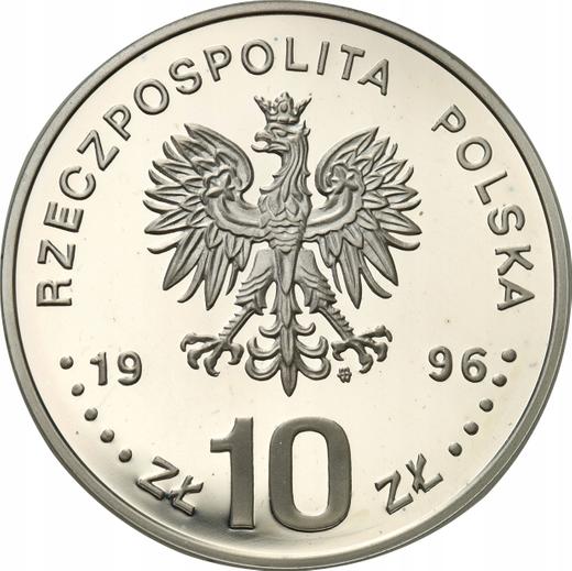 Аверс монеты - 10 злотых 1996 года MW "Станислав Миколайчик" - цена серебряной монеты - Польша, III Республика после деноминации