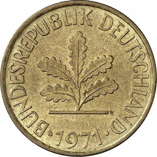 Реверс монеты - 10 пфеннигов 1971 года D - цена  монеты - Германия, ФРГ
