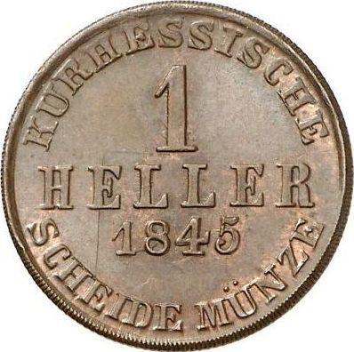 Rewers monety - 1 halerz 1845 - cena  monety - Hesja-Kassel, Wilhelm II