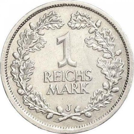 Реверс монеты - 1 рейхсмарка 1927 года J - цена серебряной монеты - Германия, Bеймарская республика