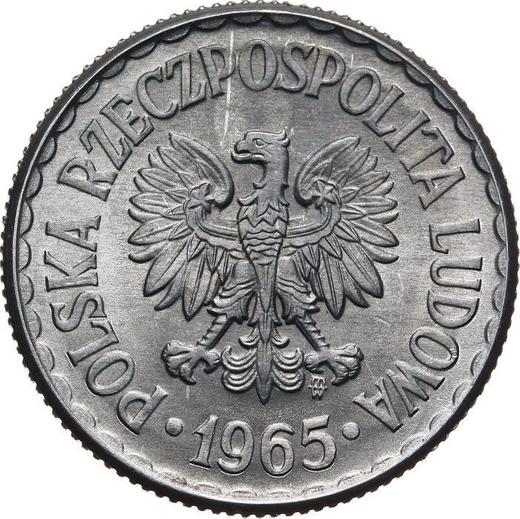 Аверс монеты - 1 злотый 1965 года MW - цена  монеты - Польша, Народная Республика