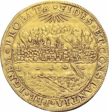 Аверс монеты - 4 дуката 1629 года "Осада Торуня" - цена золотой монеты - Польша, Сигизмунд III Ваза