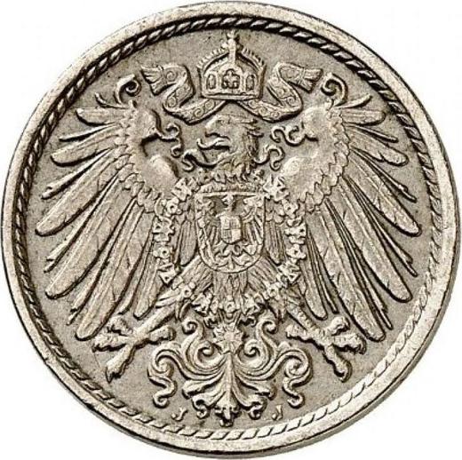 Reverso 5 Pfennige 1892 J "Tipo 1890-1915" - valor de la moneda  - Alemania, Imperio alemán