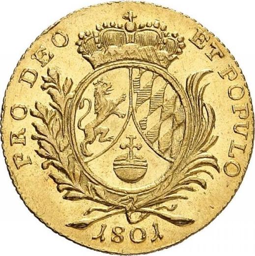 Реверс монеты - Дукат 1801 года - цена золотой монеты - Бавария, Максимилиан I
