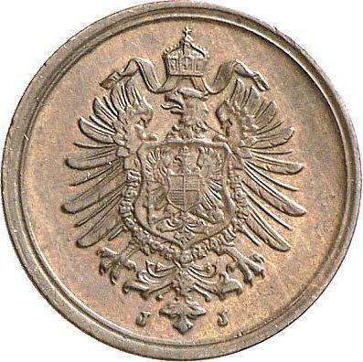Reverso 1 Pfennig 1885 J "Tipo 1873-1889" - valor de la moneda  - Alemania, Imperio alemán