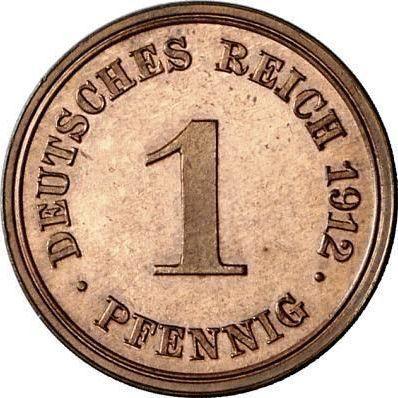 Аверс монеты - 1 пфенниг 1912 года E "Тип 1890-1916" - цена  монеты - Германия, Германская Империя